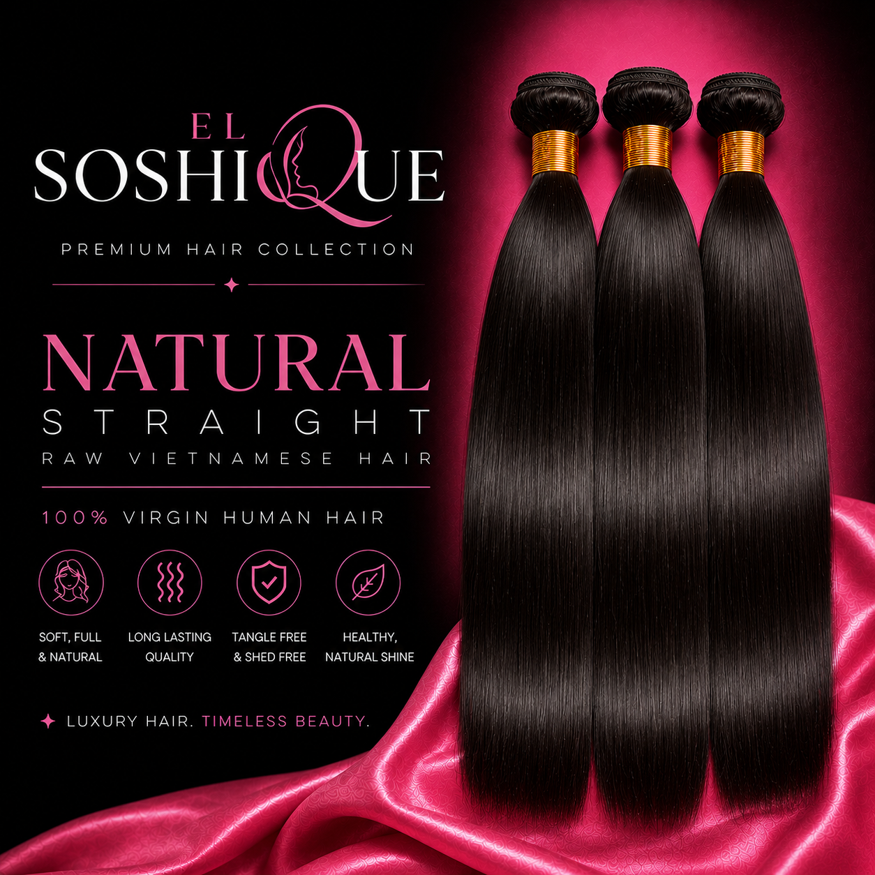 Natural Straight — Raw Vietnamese Hair (3 Bundle Deal)