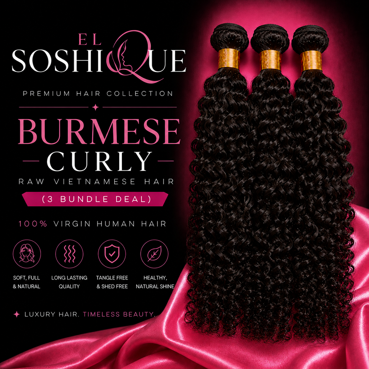 Burmese Curly — Raw Vietnamese Hair (3 Bundle Deal)