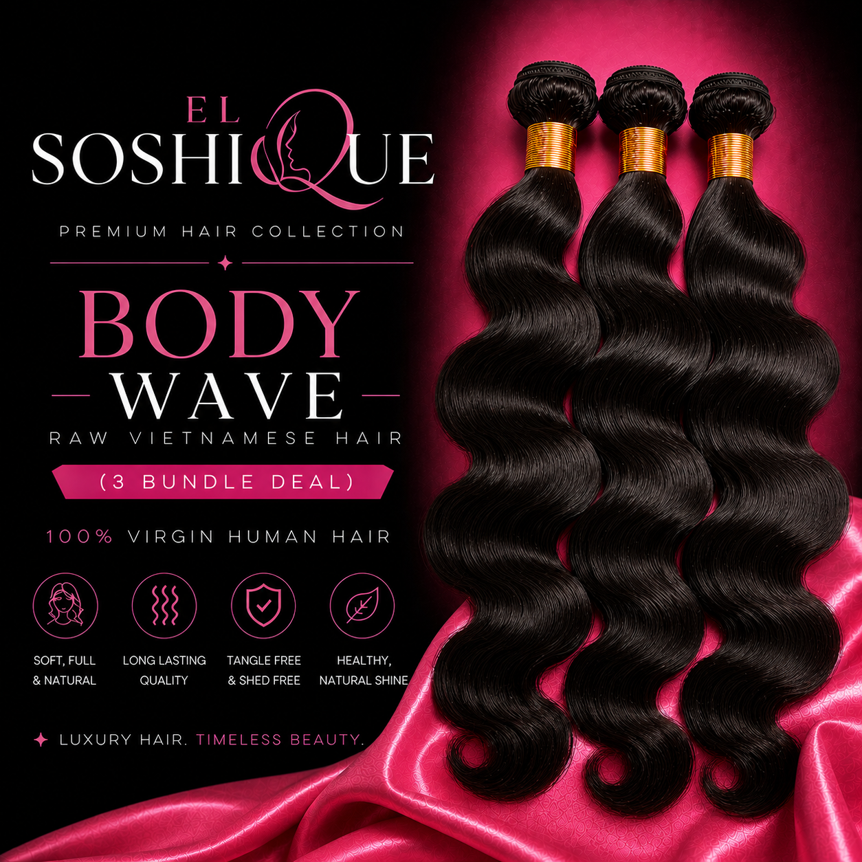 Body Wave -Raw Vietnamese Hair (3 Bundle Deal)